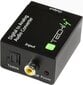 Helisignaali muundur Techly Toslink SPDIF koaksiaalne analoog RCA L / R цена и информация | USB jagajad, adapterid | kaup24.ee