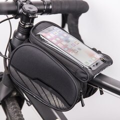 Waterproof bicycle frame bag with a removable phone case black цена и информация | Держатели для телефонов | kaup24.ee