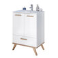 Led valgustusega vannitoamööbli komplekt ja valamu 923 valge / tamm hind ja info | Vannitoa komplektid | kaup24.ee