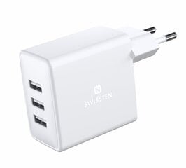 Зарядное устройство Swissten Smart IC 3x USB 3А 15Вт цена и информация | Зарядные устройства для телефонов | kaup24.ee