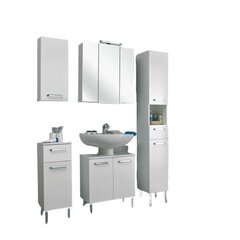 Комплект мебели для ванной 312, белый глянцевый, LED цена и информация | Комплекты в ванную | kaup24.ee