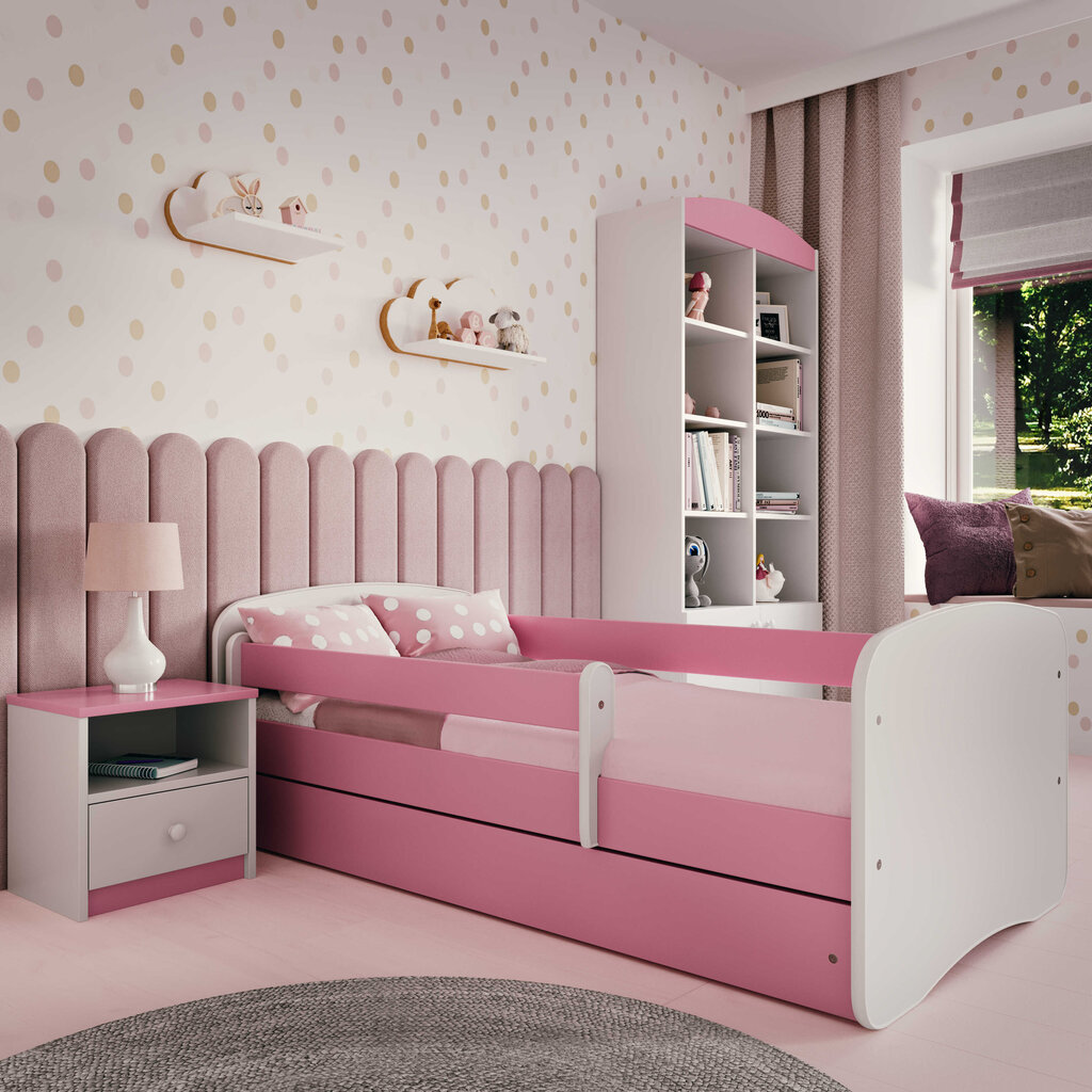 Lastevoodi koos madratsiga Kocot Kids Babydreams, 80x160 cm, roosa hind ja info | Lastevoodid | kaup24.ee