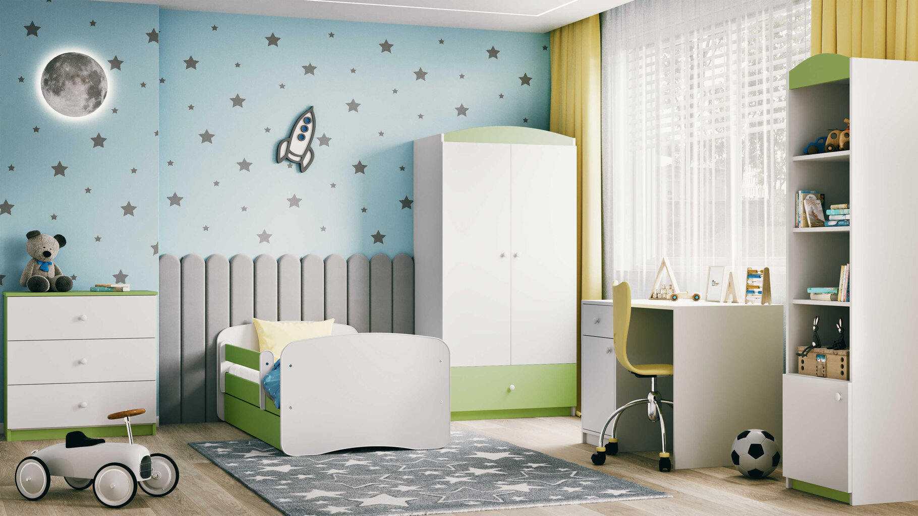 Lastevoodi koos madratsiga Kocot Kids Babydreams, 80x180 cm, roheline hind ja info | Lastevoodid | kaup24.ee