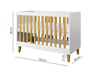 Детская кроватка Kocot Kids Kubi, 60x120 см, белый цвет цена и информация | Детские кроватки | kaup24.ee