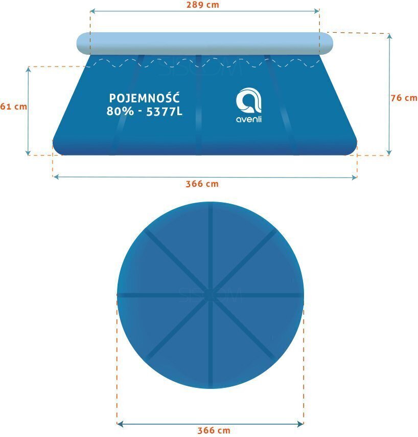 Täispuhutav Avenli 366x76 cm, koos filtriga цена и информация | Basseinid | kaup24.ee