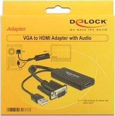 Delock 62668, VGA/HDMI цена и информация | Кабели и провода | kaup24.ee