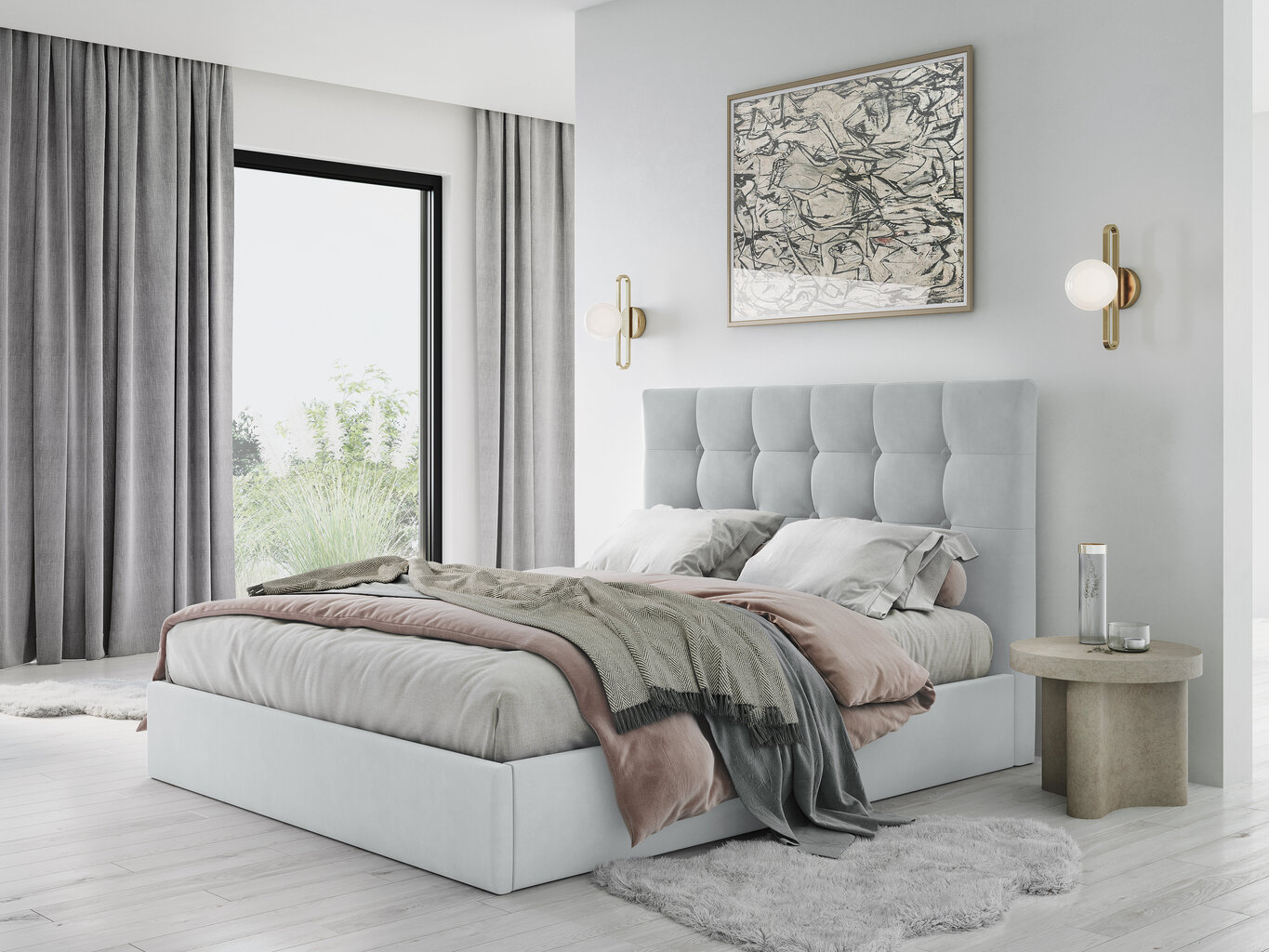 Voodi Micadoni Home Phaedra 160x200 cm, veluur, helehall hind ja info | Voodid | kaup24.ee