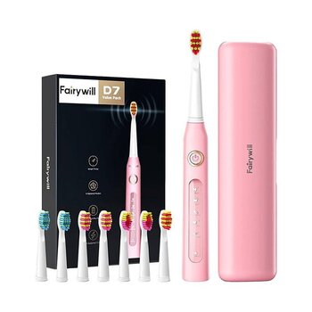 FairyWill Sonic toothbrush with head set and case FW-507 Plus (pink) hind ja info | Elektrilised hambaharjad | kaup24.ee