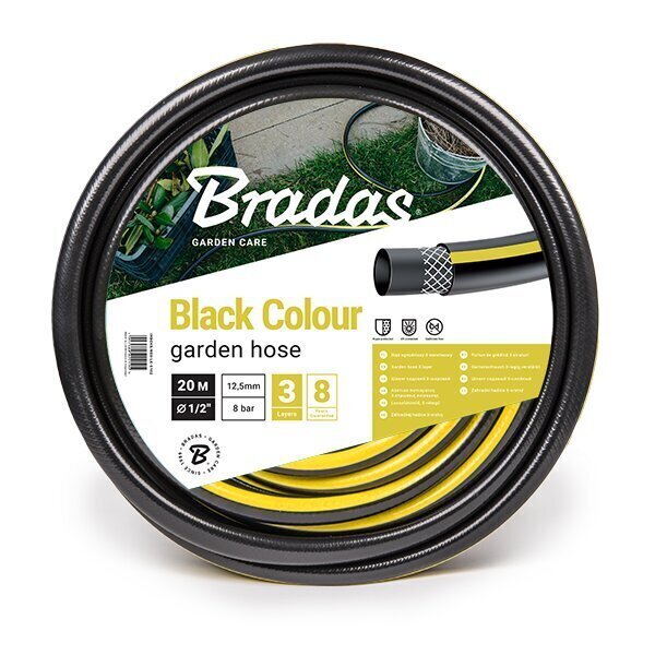 Aia kastmisvoolik Bradas BLACK COLOUR 1/2" - 20 m hind ja info | Kastekannud, voolikud, niisutus | kaup24.ee