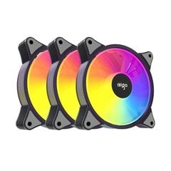 Aigo AR12 ARGB Computer Fan set 3in1 120x120 (black) hind ja info | Arvuti ventilaatorid | kaup24.ee