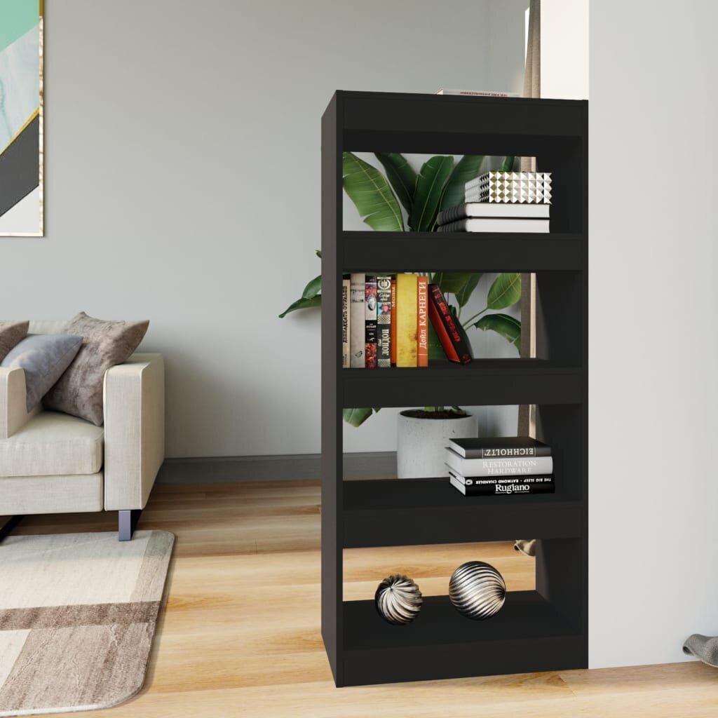 vidaXL raamaturiiul/ruumijagaja, must, 60x30x135 cm, tehispuit hind ja info | Riiulid | kaup24.ee