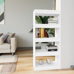 vidaXL raamaturiiul/ruumijagaja, valge, 60x30x135 cm, tehispuit hind ja info | Riiulid | kaup24.ee
