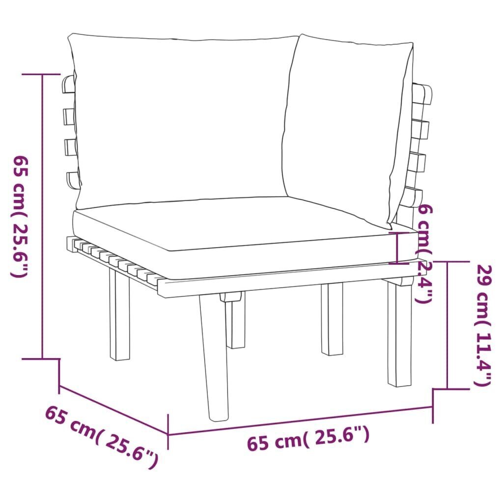 Aiakomplekt patjadega, 7 osaline, akaatsia massiiv цена и информация | Aiamööbli komplektid | kaup24.ee