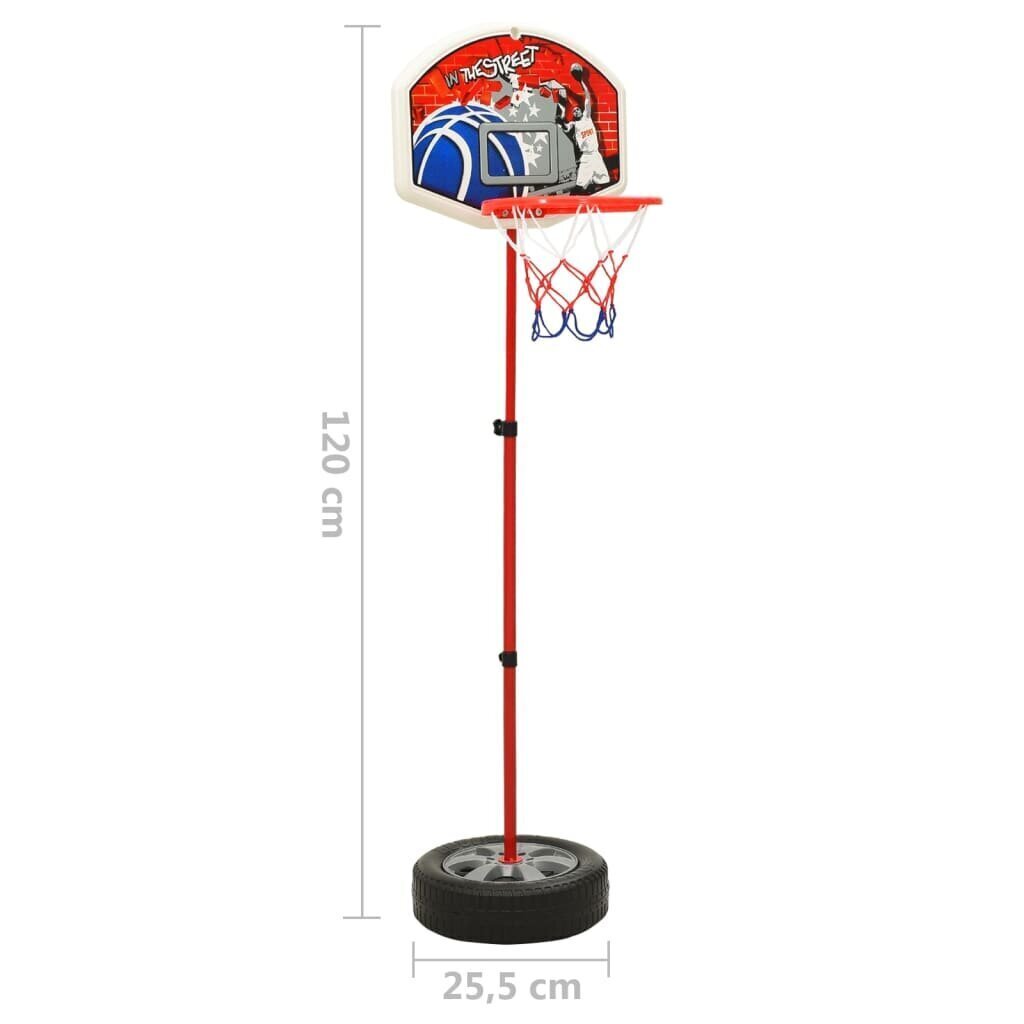vidaXL laste korvpallikomplekt, reguleeritav, 120 cm цена и информация | Korvpallil alused | kaup24.ee