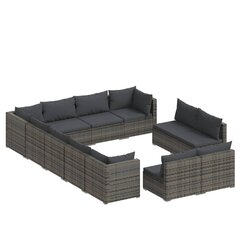 Комплект мебели с подушками, 12 частей, серый цена и информация | Комплекты уличной мебели | kaup24.ee