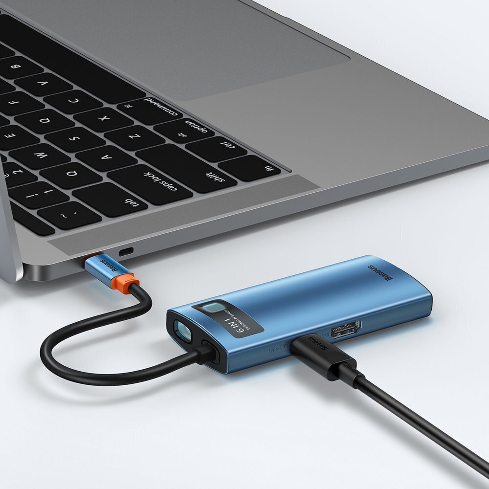 Adapter Baseus Gleam 6in1 Hpe C - USB Type C hind ja info | USB jagajad, adapterid | kaup24.ee