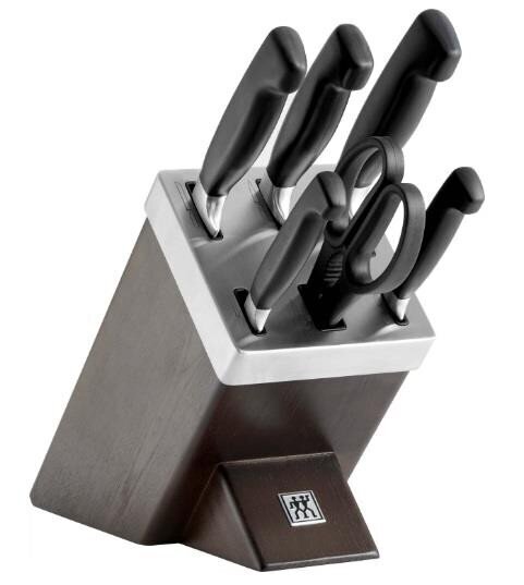 Knife Set ZWILLING Four Star 35145-000-0 (Knife block, Knife x 5, Scissors) цена и информация | Noad ja tarvikud | kaup24.ee