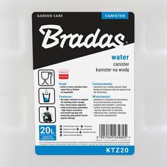 Veekanister Bradas, 20 L, kraaniga hind ja info | Kastekannud, voolikud, niisutus | kaup24.ee