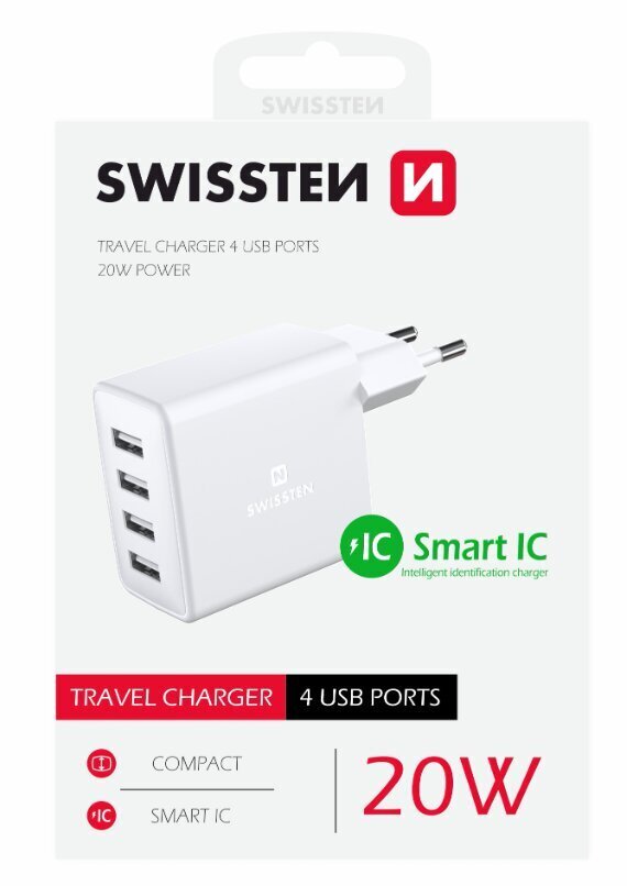 Swissten Smart IC Premium 22053100 цена и информация | Mobiiltelefonide laadijad | kaup24.ee