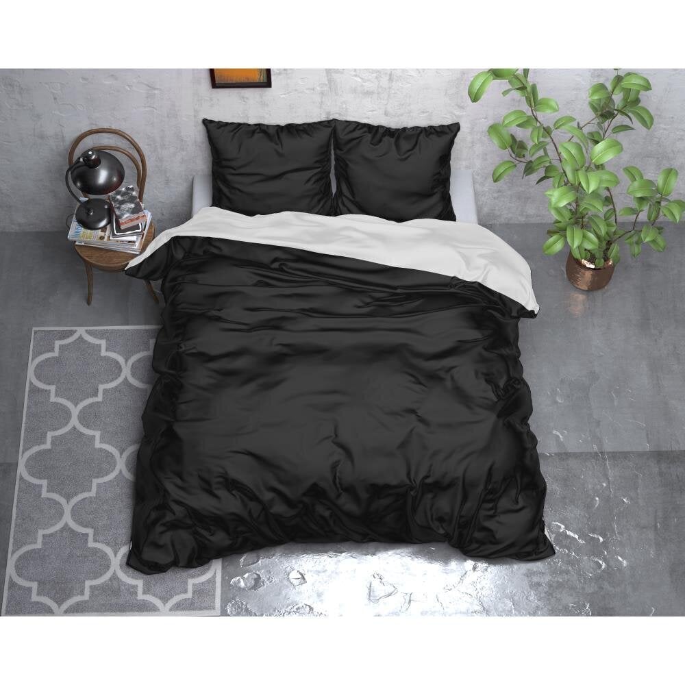 Siidine voodipesukomplekt Sleeptime, must- valge, siid- mikrofiiber цена и информация | Voodipesukomplektid | kaup24.ee