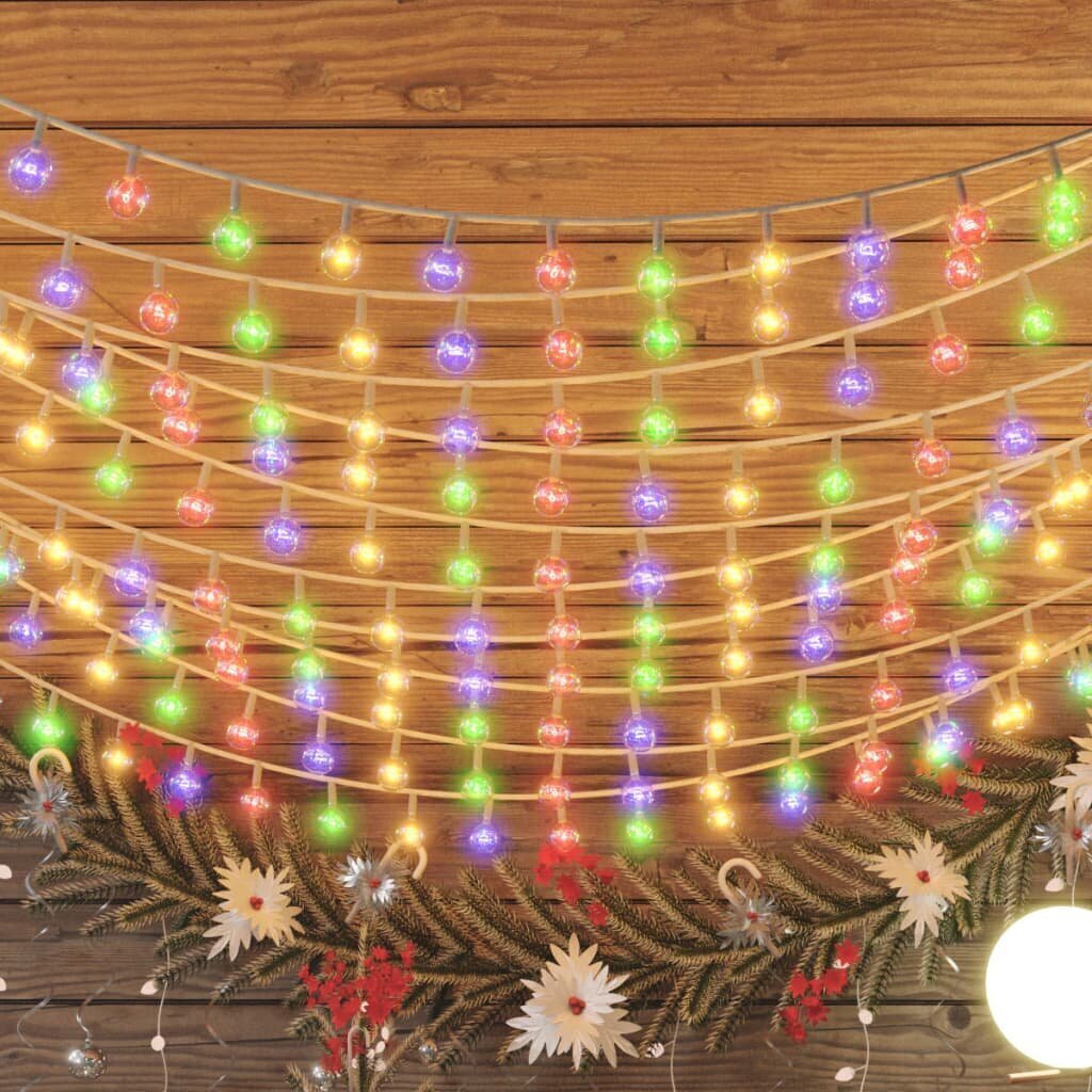vidaXL haldjatulede kett 20 m, 200 LEDi, värviline, 8 funktsiooni hind ja info | Jõulutuled | kaup24.ee