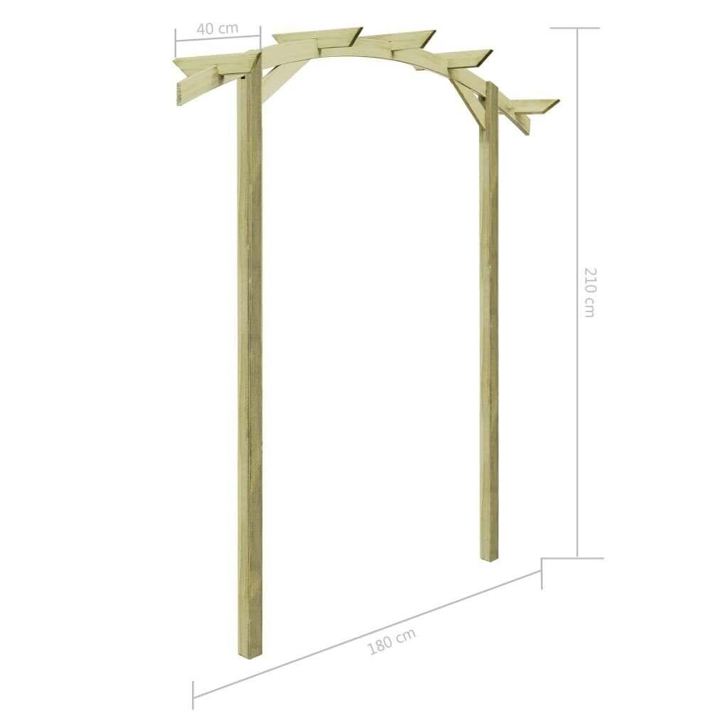 vidaXL lehtla, immutatud männipuit, 180 x 210 x 40 cm hind ja info | Dekoratsioonid | kaup24.ee