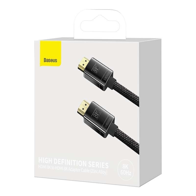 Baseus High Definition Series HDMI 2.1 cable, 8K 60Hz, 3D, HDR, 48Gbps, 1m (black) hind ja info | Kaablid ja juhtmed | kaup24.ee