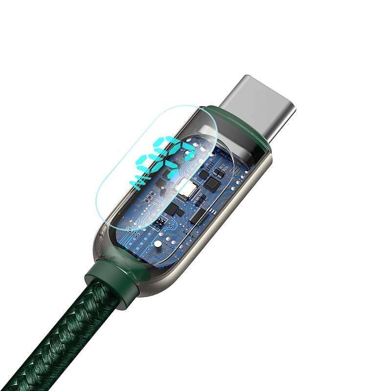 Baseus Display Cable USB to Type-C, 66W, 2m (green) hind ja info | Mobiiltelefonide kaablid | kaup24.ee