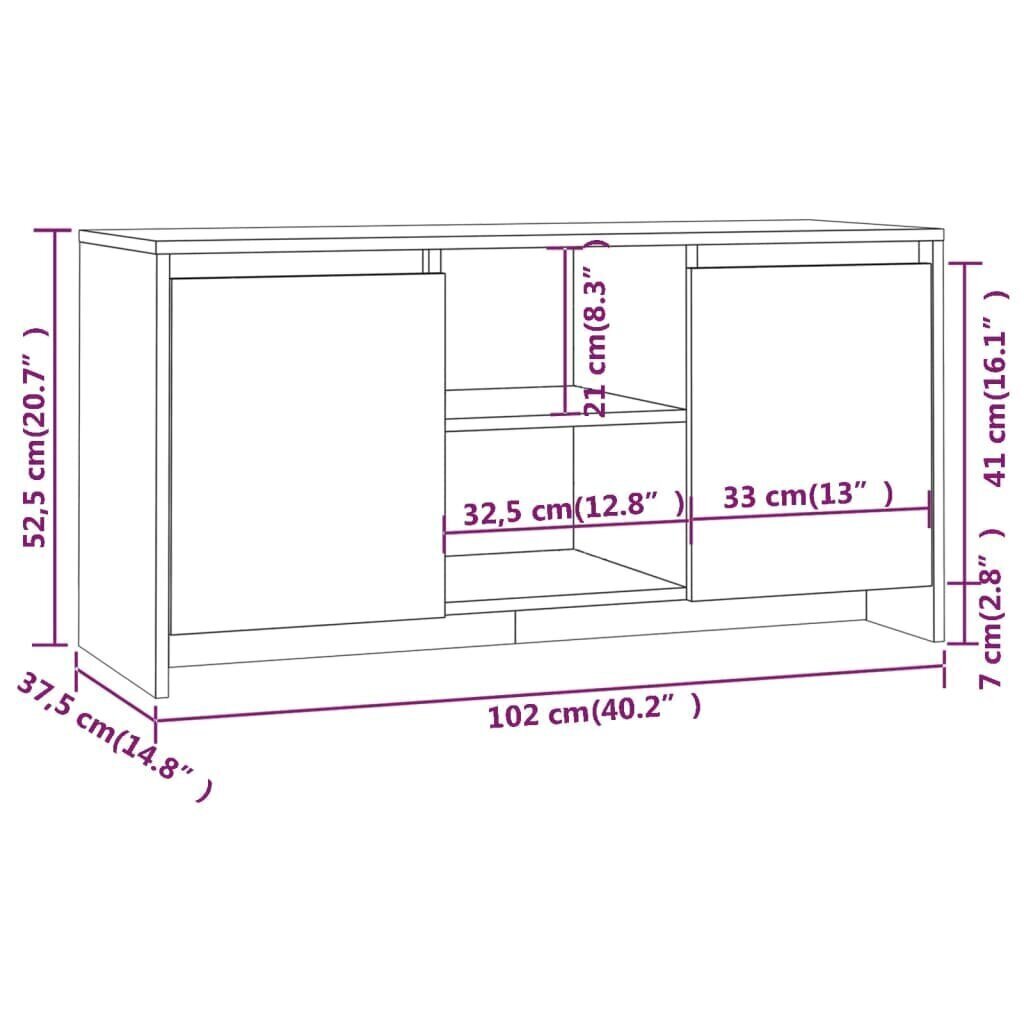 vidaXL telerialus, hall Sonoma, 102x37,5x52,5 cm, puitlaastplaat hind ja info | TV alused | kaup24.ee