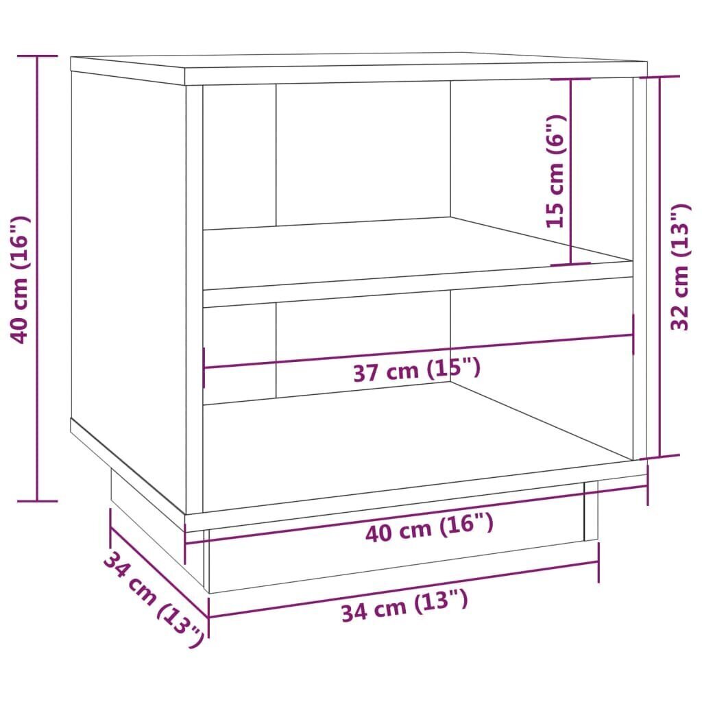 vidaXL öökapid 2 tk, hall, 40 x 34 x 40 cm, männipuit цена и информация | Öökapid | kaup24.ee