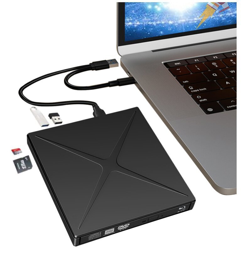 Väline kaasaskantav DVD-CD RW-draiv USB-C USB 3.0 HUB Zenwire 4in1 SD-kaardi lugeja цена и информация | Optilised seadmed | kaup24.ee