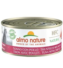 Konserv kassidele Almo Nature HFC Natural, tuunikala kanaga, 150g hind ja info | Konservid kassidele | kaup24.ee
