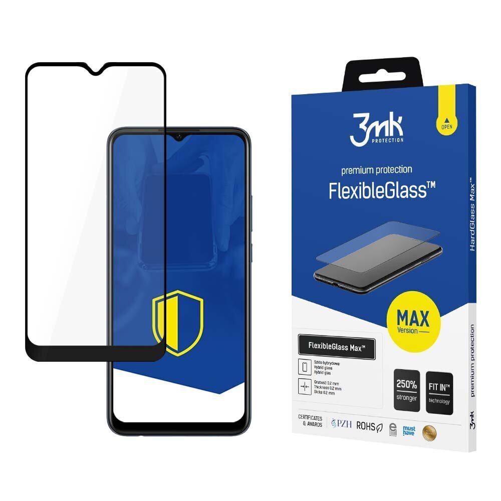 Oppo A15 Black - 3mk FlexibleGlass Max™ screen protector hind ja info | Ekraani kaitsekiled | kaup24.ee