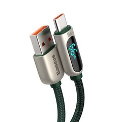 Baseus Display Cable USB to Type-C, 66W, 1m (green) цена и информация | Кабели для телефонов | kaup24.ee