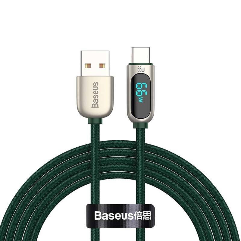 Baseus Display Cable USB to Type-C, 66W, 1m (green) hind ja info | Mobiiltelefonide kaablid | kaup24.ee