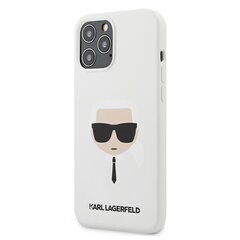 Karl Lagerfeld case for iPhone 12 / 12 Pro 6,1" KLHCP12MSLKHWH white hard case Silicone Karl's Head hind ja info | Telefoni kaaned, ümbrised | kaup24.ee