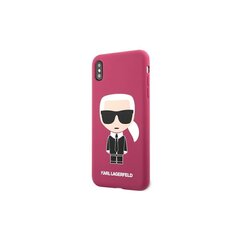 Karl Lagerfeld case for iPhone X / XS KLHCPXSLFKFU hard case fushia Silicone Iconic hind ja info | Telefoni kaaned, ümbrised | kaup24.ee