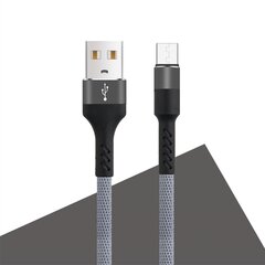 Maxlife MXUC-01 cable USB - microUSB 1,0 m 2A grey nylon hind ja info | Mobiiltelefonide kaablid | kaup24.ee