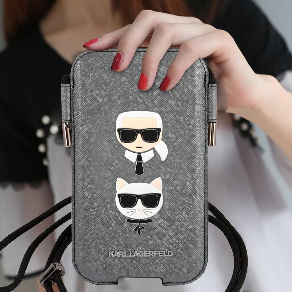 Karl Lagerfeld Choupette Head Saffiano PU Pouch S/M Black hind ja info | Telefoni kaaned, ümbrised | kaup24.ee