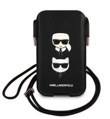 Karl Lagerfeld Choupette Head Saffiano PU Pouch L Black цена и информация | Чехлы для телефонов | kaup24.ee