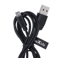 Кабель Maxlife USB - microUSB 1,0 м 1А, черный цена и информация | Кабели для телефонов | kaup24.ee