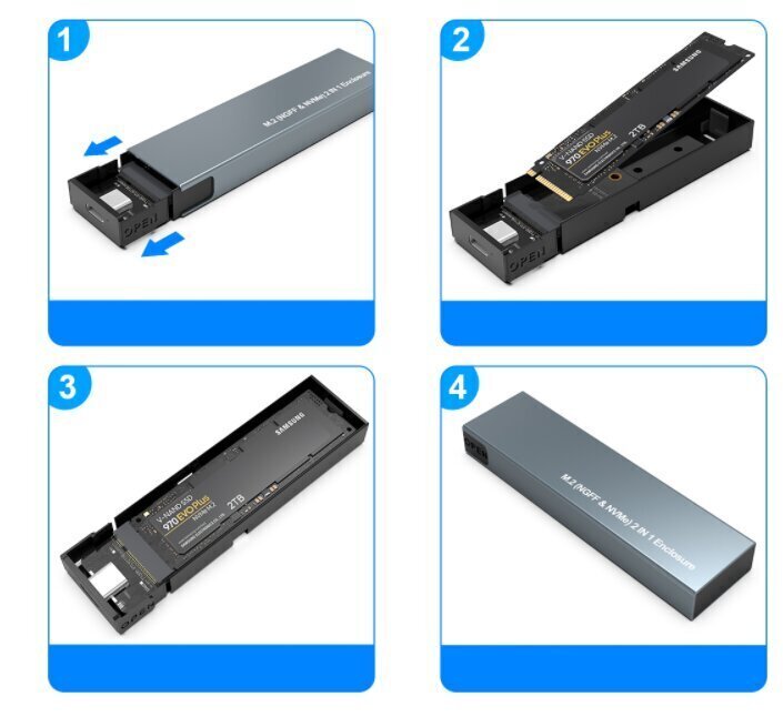 Korpus SSD NVME / Sata PCIe M.2 Usb-C M2 Gen2 цена и информация | Mälupulgad | kaup24.ee