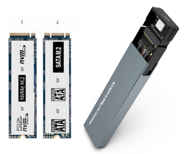 Korpus SSD NVME / Sata PCIe M.2 Usb-C M2 Gen2 цена и информация | Mälupulgad | kaup24.ee