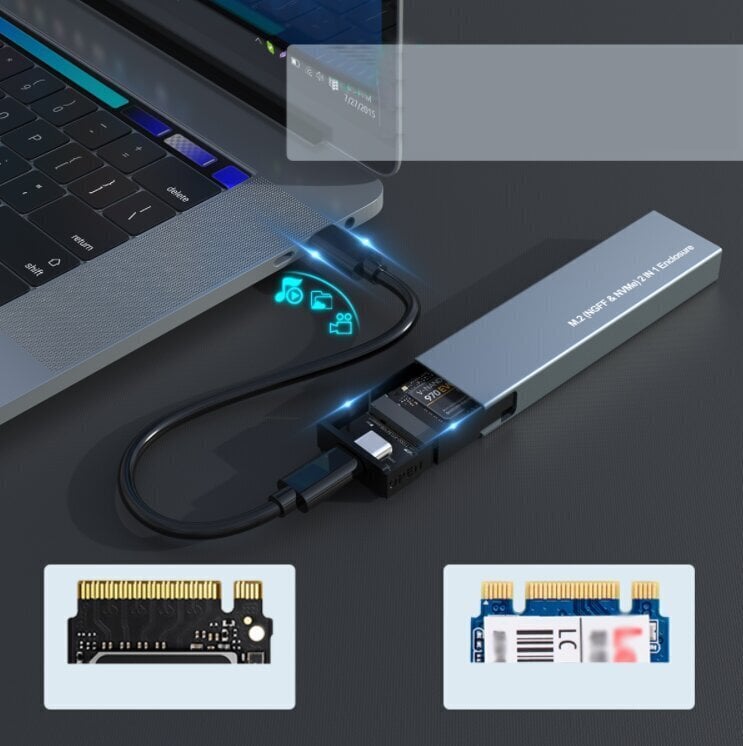 Korpus SSD NVME / Sata PCIe M.2 Usb-C M2 Gen2 цена и информация | Mälupulgad | kaup24.ee