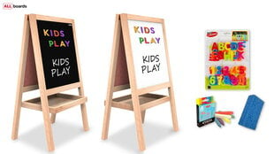Двусторонняя деревянная доска для рисования для детей, меловая и белая доска цена и информация | Принадлежности для рисования, лепки | kaup24.ee