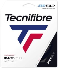 Струны для теннисных ракеток Tecnifibre BLACK CODE 12 м, 1.32 мм, черные цена и информация | Товары для большого тенниса | kaup24.ee