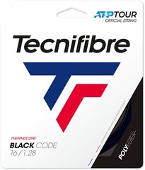 Струны для теннисных ракеток Tecnifibre BLACK CODE 12м, 1.28 мм, черные цена и информация | Товары для большого тенниса | kaup24.ee