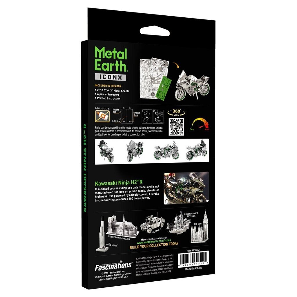 3D pusle Metal Earth Mootorratas Kawasaki Ninja hind ja info | Klotsid ja konstruktorid | kaup24.ee