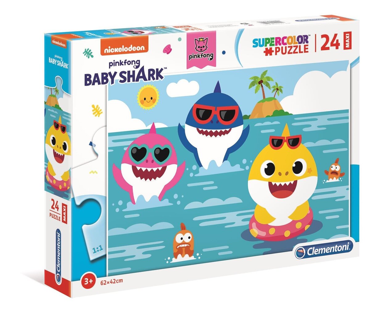 Clementoni pusle Baby Shark Maxi, 24 tk цена и информация | Pusled | kaup24.ee