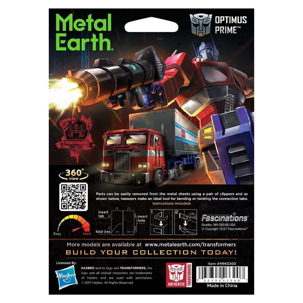 Metal Earth 3D pusle Transformers Optimus Prime hind ja info | Klotsid ja konstruktorid | kaup24.ee